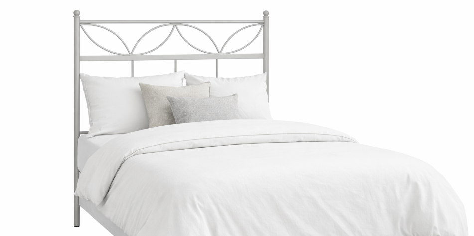 246-HOJAS  Cabezal forja beig  para colchón de 90cms.